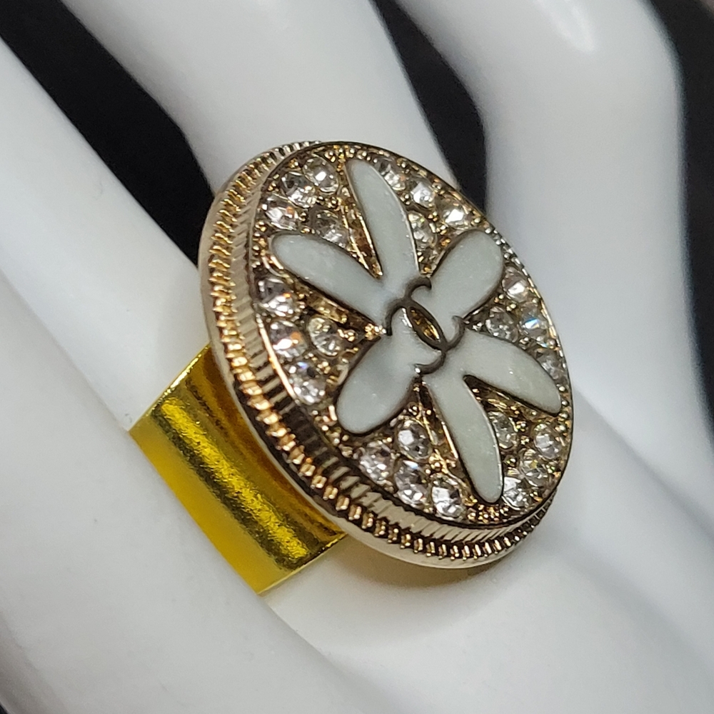 Chanel Button, Adjustable, Chunky Statement Ring,… - image 2